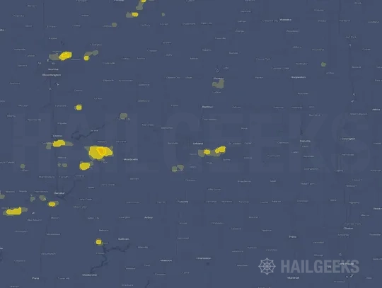 Hail map for Champaign, IL