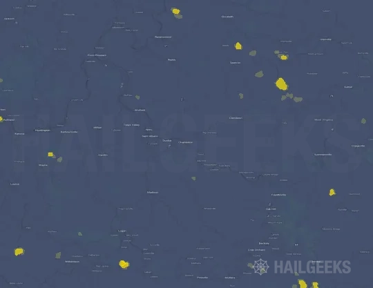 Hail map for Charleston, WV