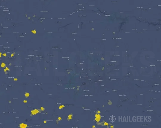 Hail map for Durham, NC