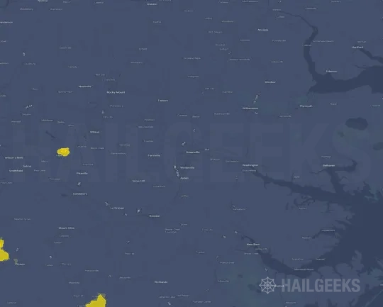 Hail map for Greenville, NC