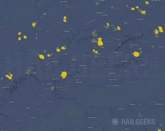 Hail map for Knoxville, TN