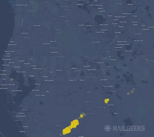 Hail map for Lakeland, FL