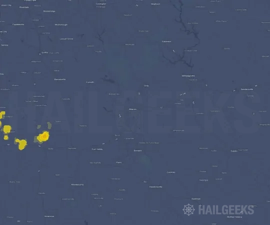 Hail map for Macon, GA