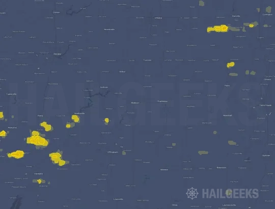 Hail map for Mattoon, IL