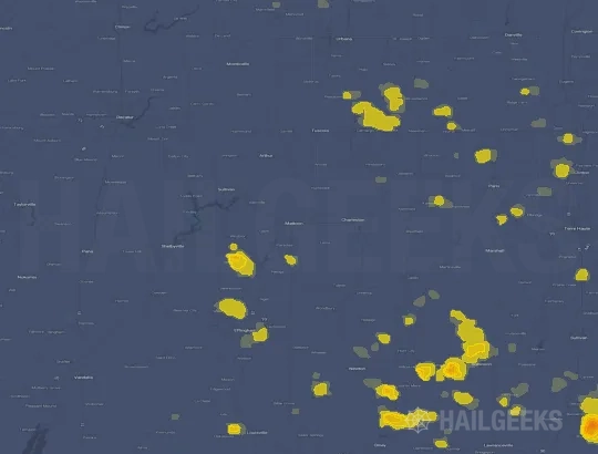 Hail map for Mattoon, IL