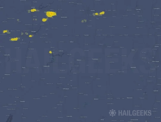 Hail map for Mattoon, IL