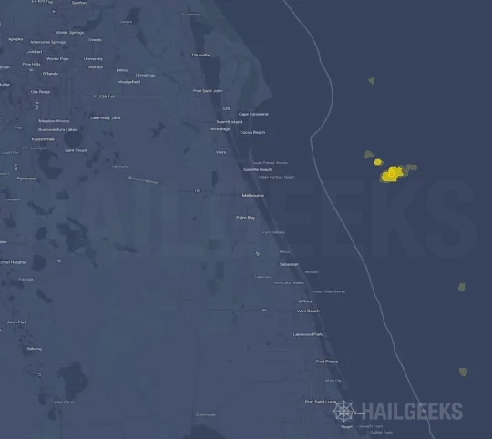 Hail map for Palm Bay, FL