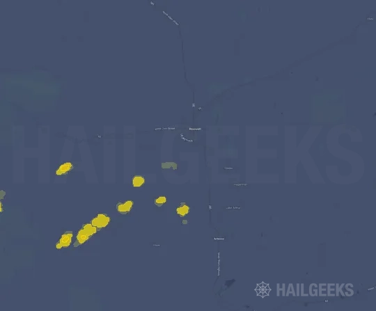 Hail map for Roswell, NM