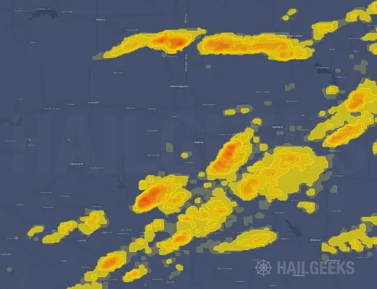 Hail map for Salina, KS