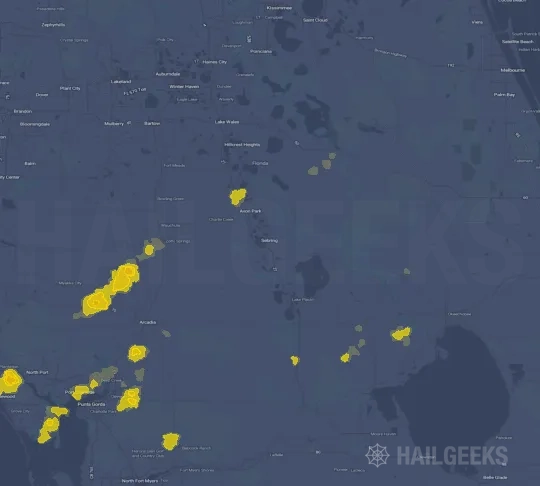 Hail map for Sebring, FL