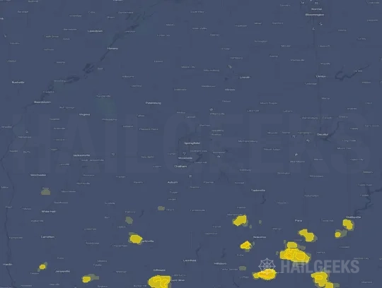 Hail map for Springfield, IL