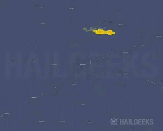 Hail map for Amarillo, TX