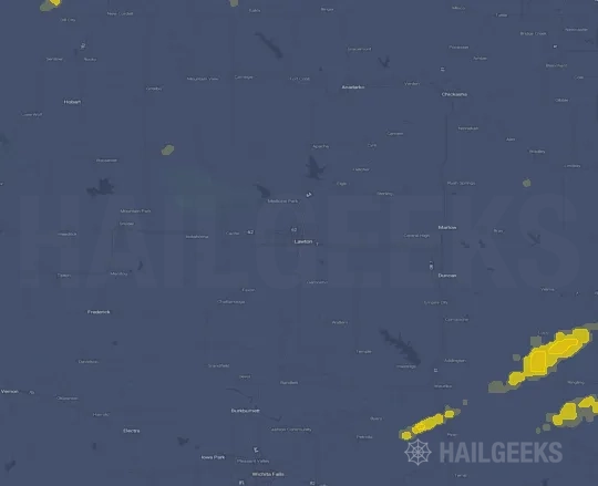 Hail map for Lawton, OK