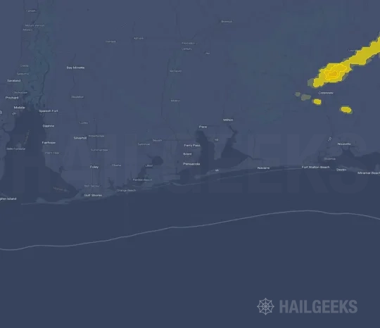 Hail map for Pensacola, FL