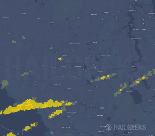 Hail map for Gainesville, FL