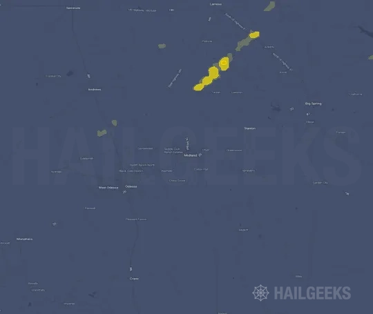 Hail map for Midland, TX