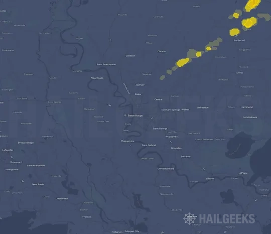 Hail map for Baton Rouge, LA