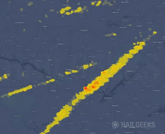 Hail map for Huntsville, AL