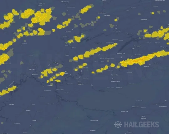Hail map for Knoxville, TN