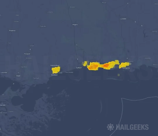 Hail map for Gulfport, MS