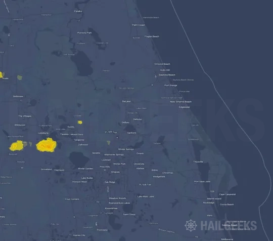 Hail map for Deltona, FL