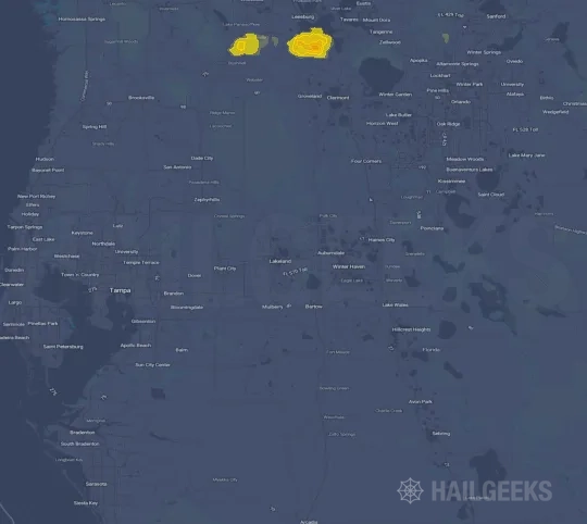Hail map for Lakeland, FL