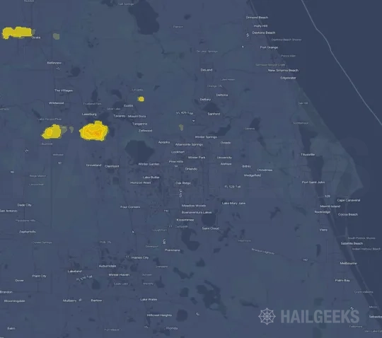 Hail map for Orlando, FL