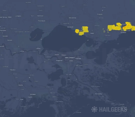 Hail map for New Orleans, LA