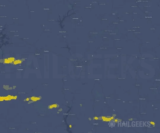 Hail map for Columbus, GA