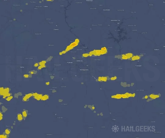Hail map for Montgomery, AL