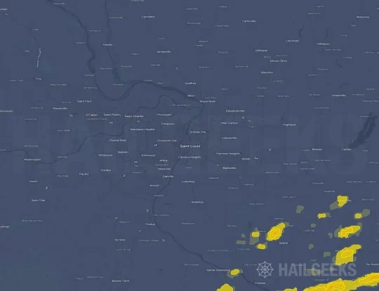 Hail map for Saint Louis, MO