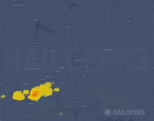 Hail map for Springfield, MO