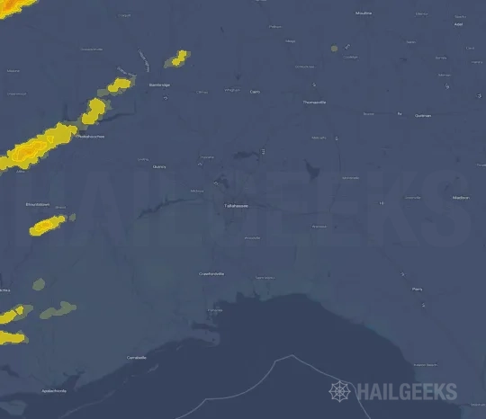 Hail map for Tallahassee, FL