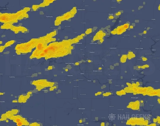 Hail map for Tulsa, OK