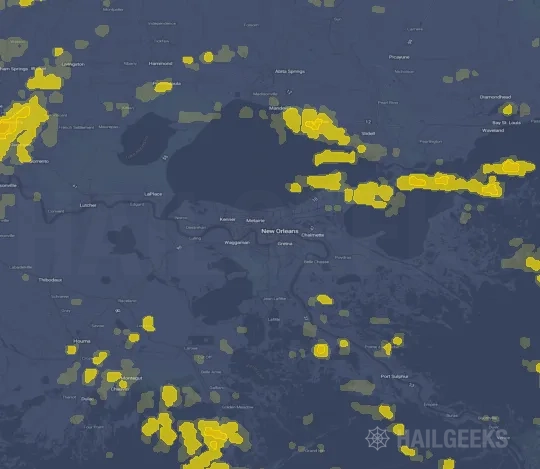 Hail map for New Orleans, LA