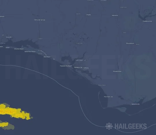 Hail map for Panama City, FL