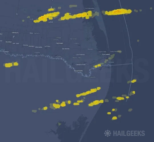 Hail map for Brownsville, TX