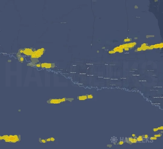 Hail map for McAllen, TX