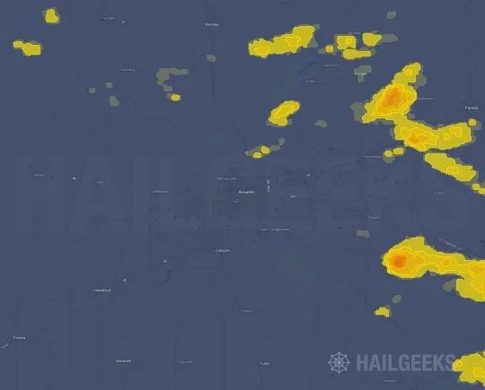 Hail map for Amarillo, TX