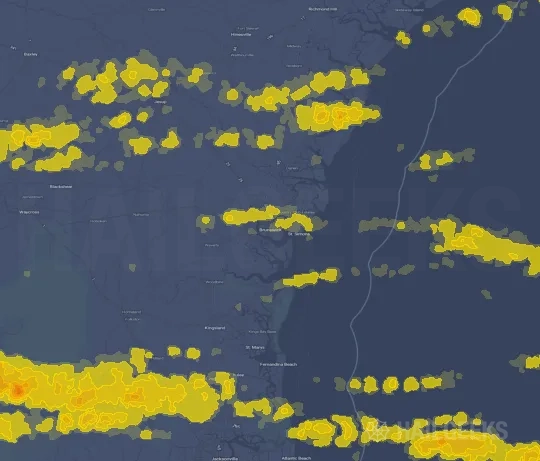 Hail map for Brunswick, GA