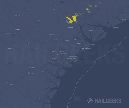 Hail map for Savannah, GA