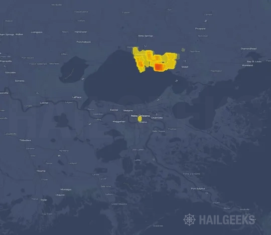 Hail map for New Orleans, LA