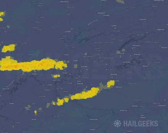 Hail map for Knoxville, TN
