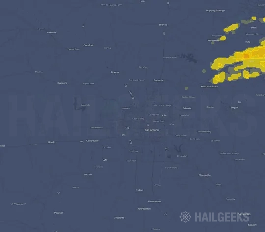 Hail map for San Antonio, TX