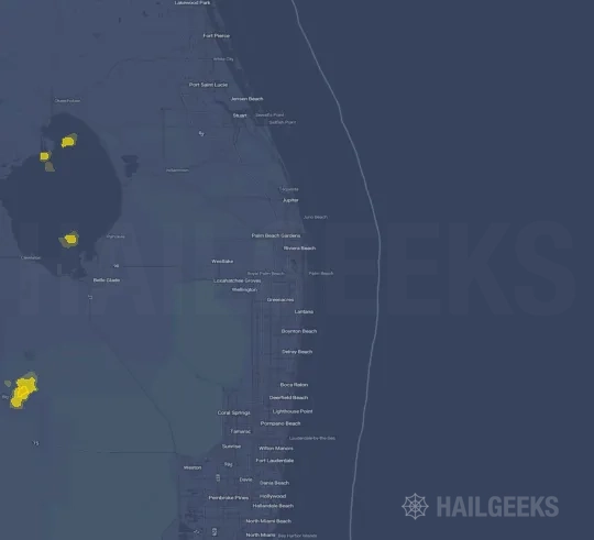 Hail map for West Palm Beach, FL