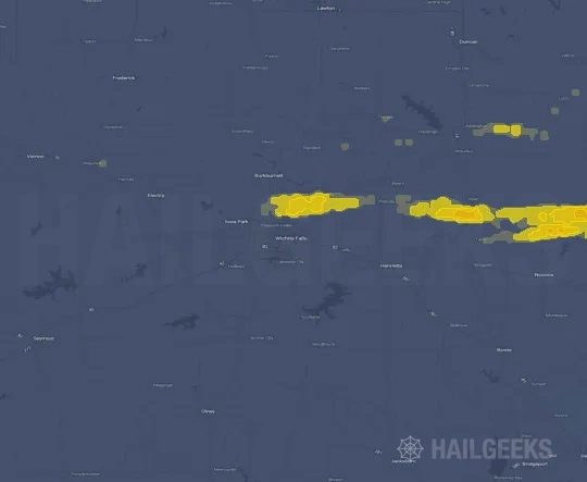 Hail map for Wichita Falls, TX