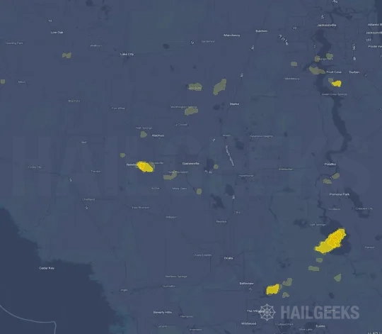 Hail map for Gainesville, FL