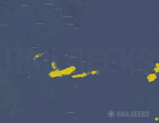 Hail map for Pueblo, CO