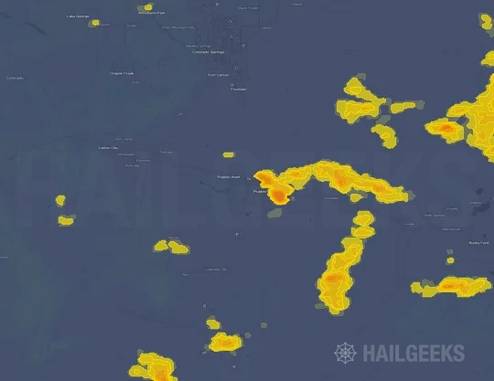 Hail map for Pueblo, CO