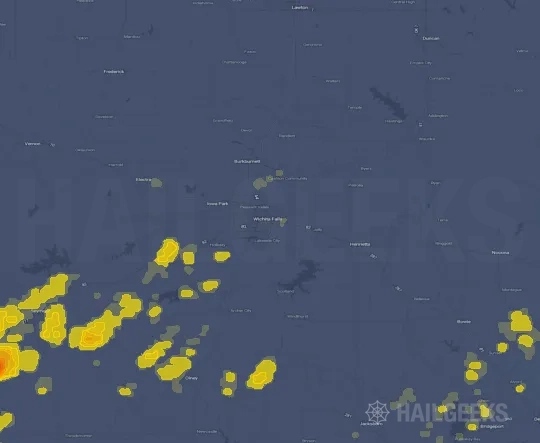 Hail map for Wichita Falls, TX